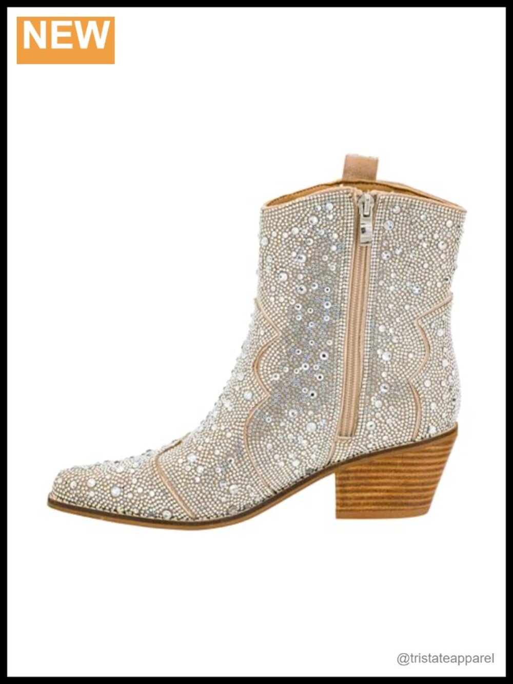 Corkys Western Ankle Bootie 2.5-Inch Heel with AB Rhinestones Padded Insole